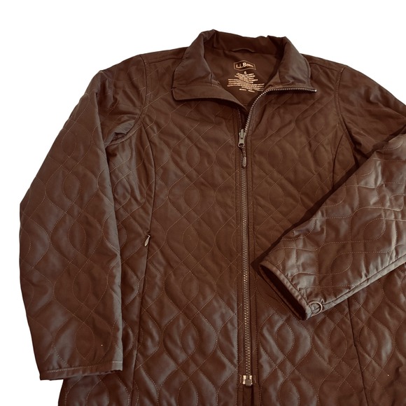 LL Bean Insulated Zip Up Quilted Jacket Womens S Thinsulate Brown - Picture 1 of 11